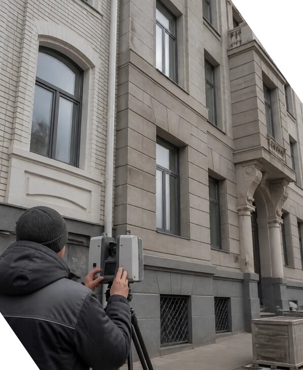 Лазерное сканирование фасадов зданий для обследования в Дивногорске